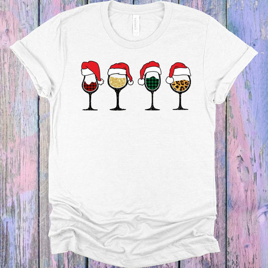 Christmas Wine Glasses Graphic Tee