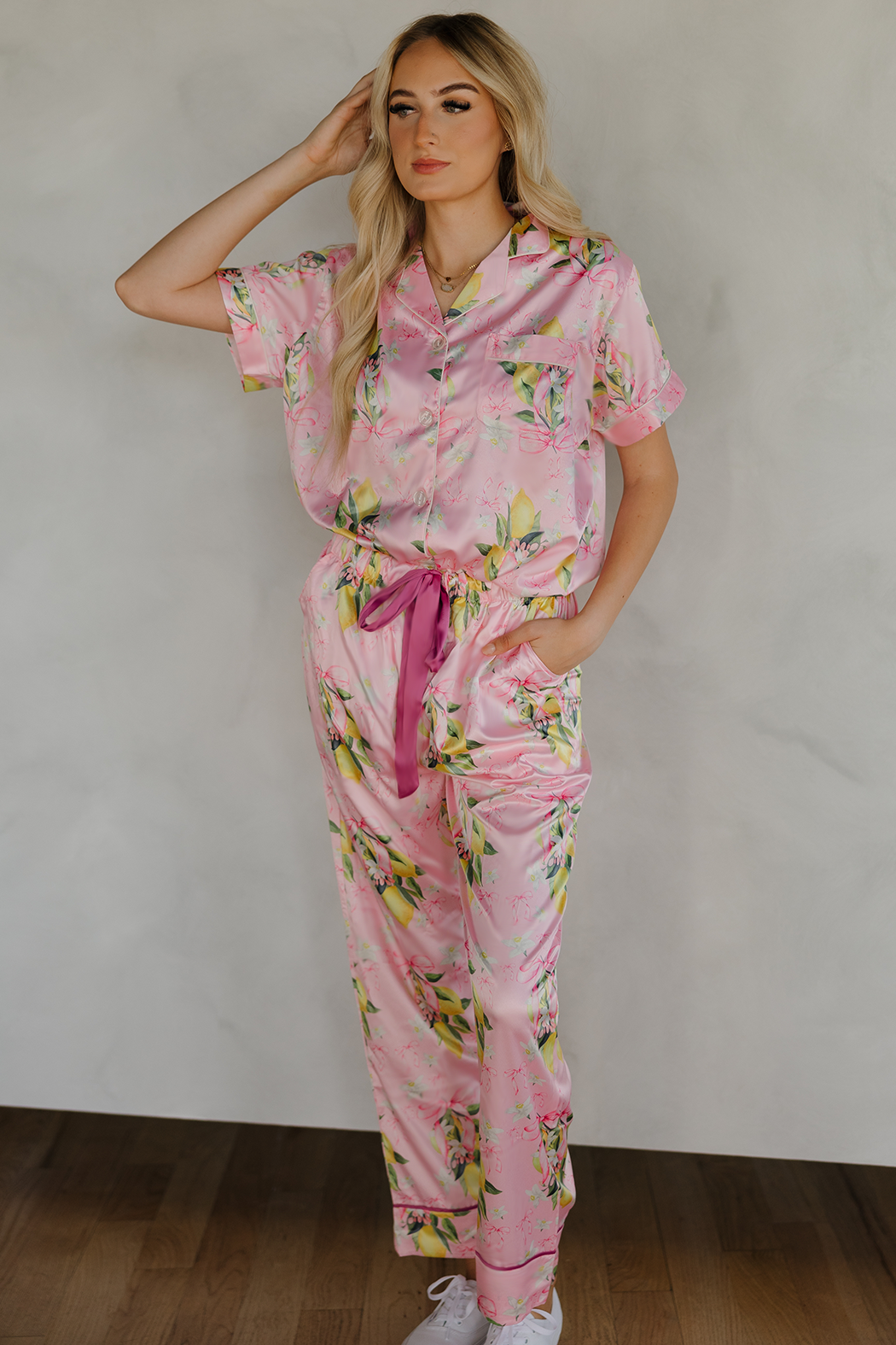 Citrine Coquette Ribbon Pajama Pants Set
