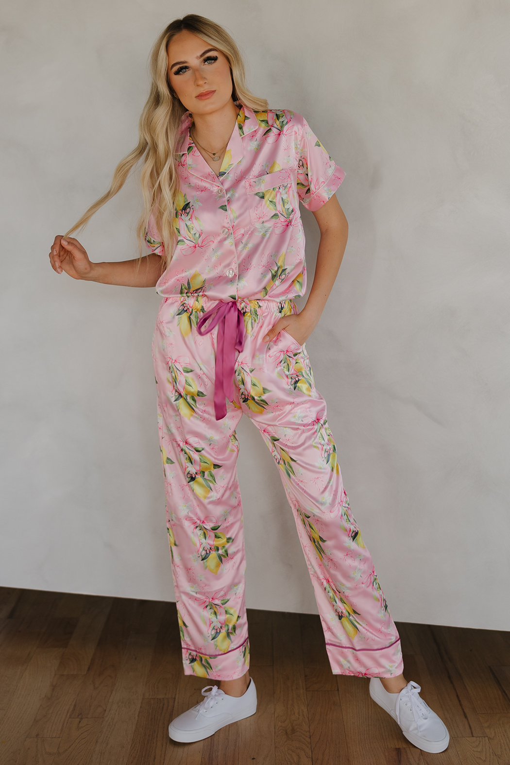Citrine Coquette Ribbon Pajama Pants Set
