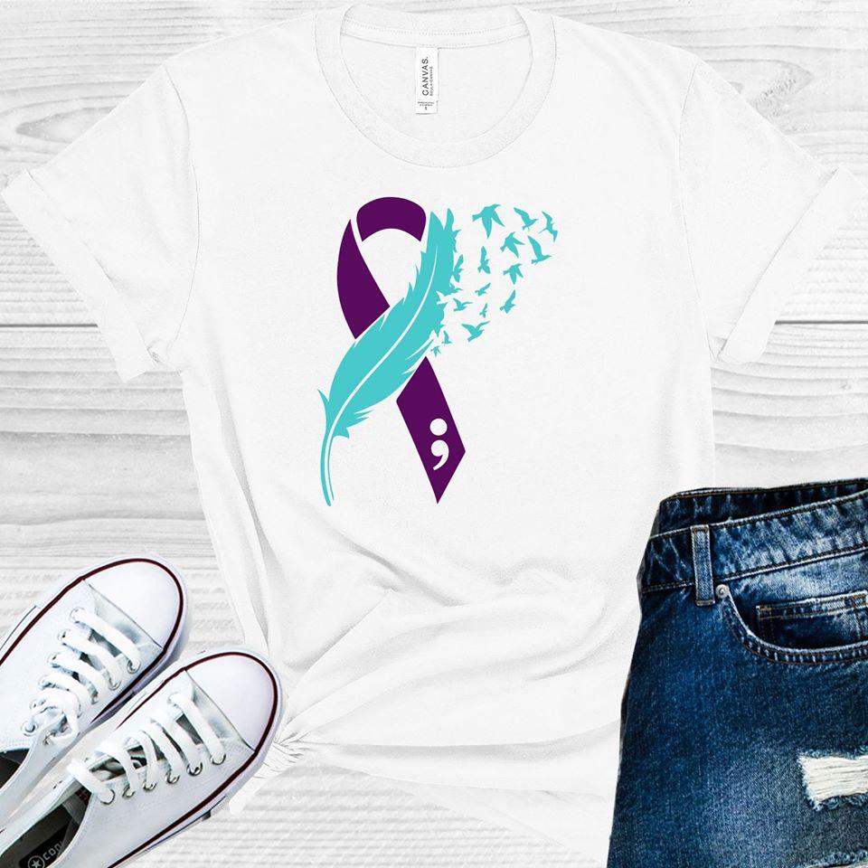 Continue Purple and Teal Ribbon Graphic Tee
