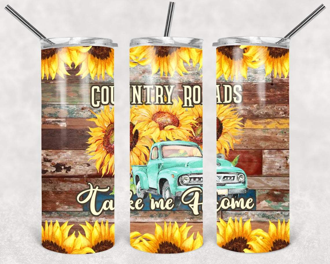 Country Roads Take Me Home 20 oz Skinny Tumbler