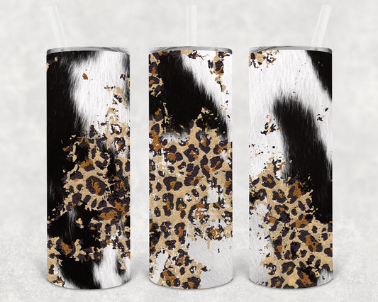Cow and Leopard 20 oz Skinny Tumbler
