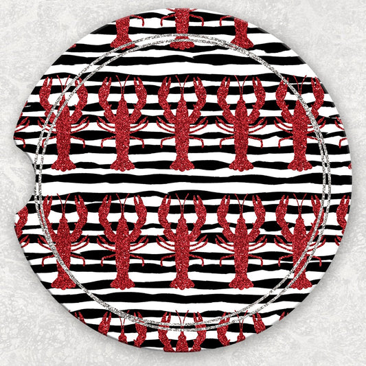 Car Coaster Set - Crawfish and Stripes