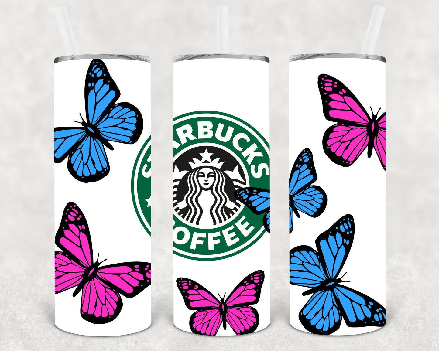 SB Butterflies 20 oz Skinny Tumbler