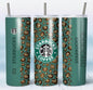 SB Green Leopard 20 oz Skinny Tumbler