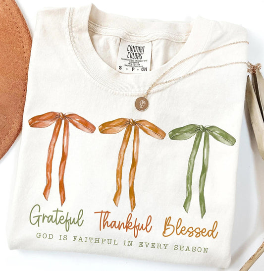 Grateful Thankful Blessed Graphic Tee