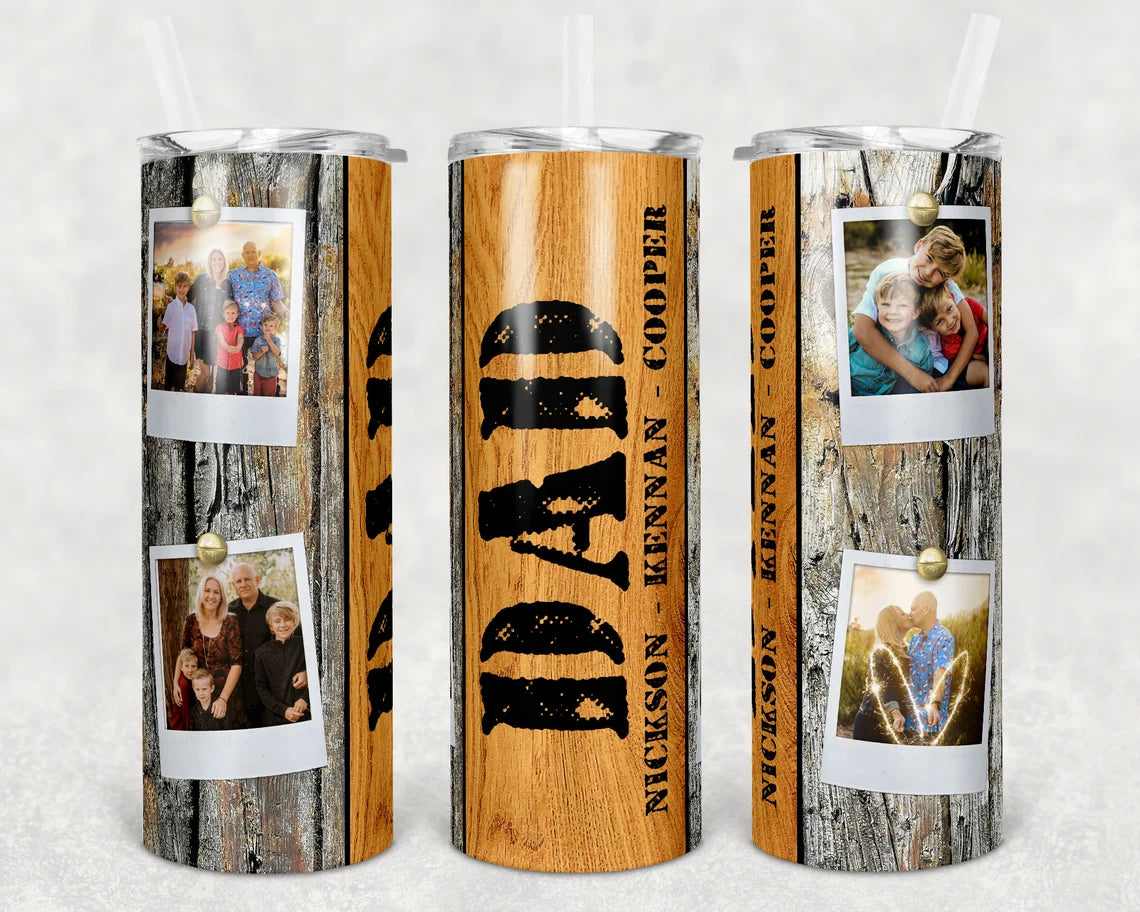 Father's Day Frame Customized 20 oz Skinny Tumbler
