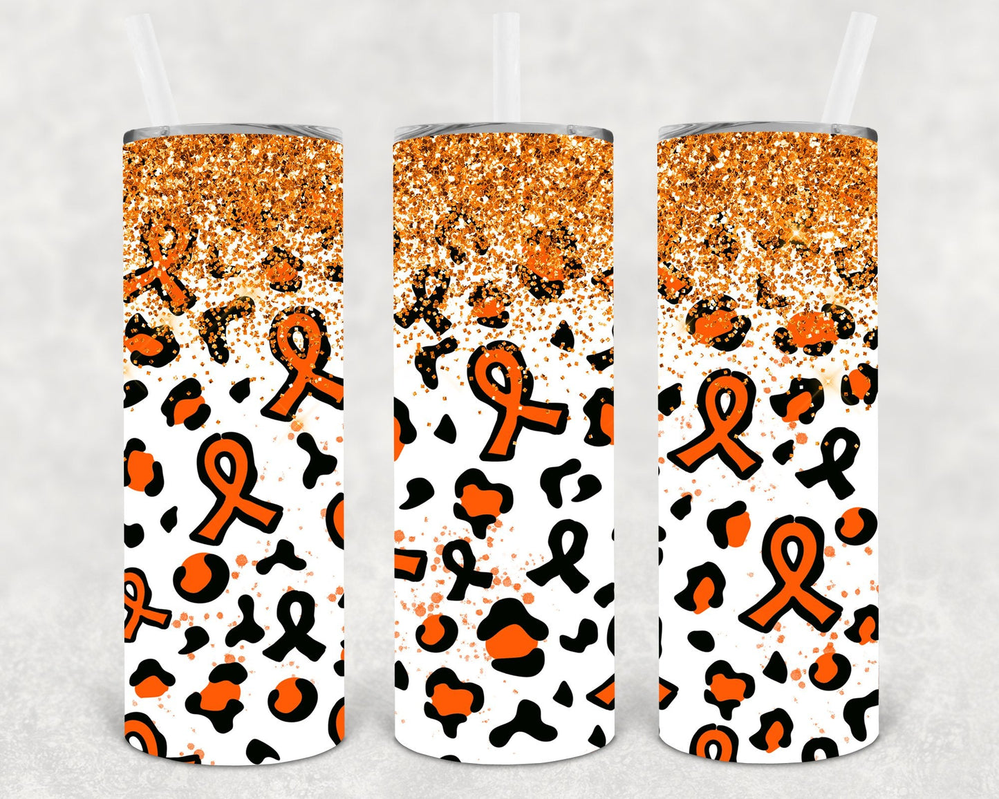 Dark Orange Ribbon 20 oz Skinny Tumbler