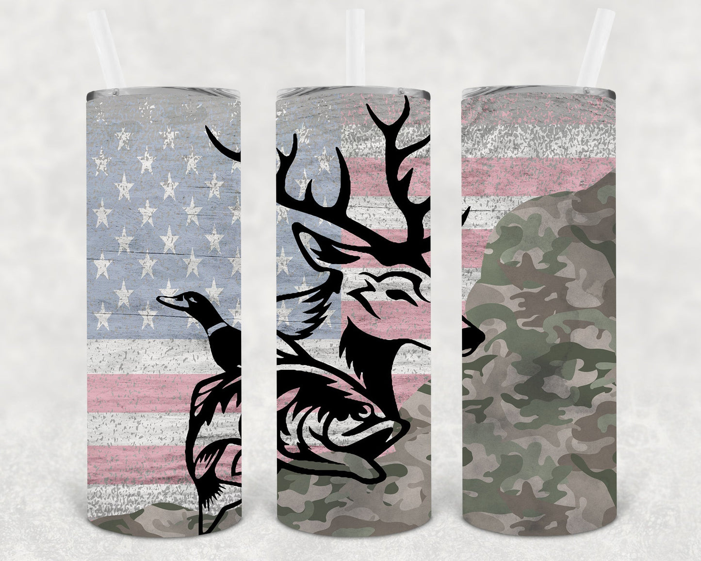 Deer Duck Fish 20 oz Skinny Tumbler