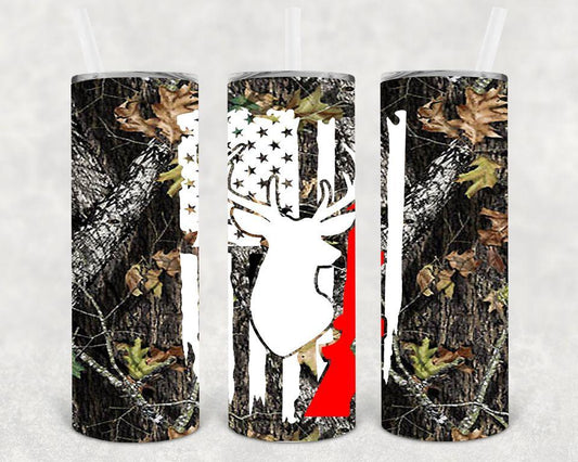 Deer Hunting 20 oz Skinny Tumbler