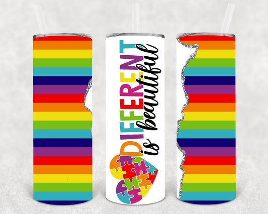 Different is Beautiful 20 oz Skinny Tumbler