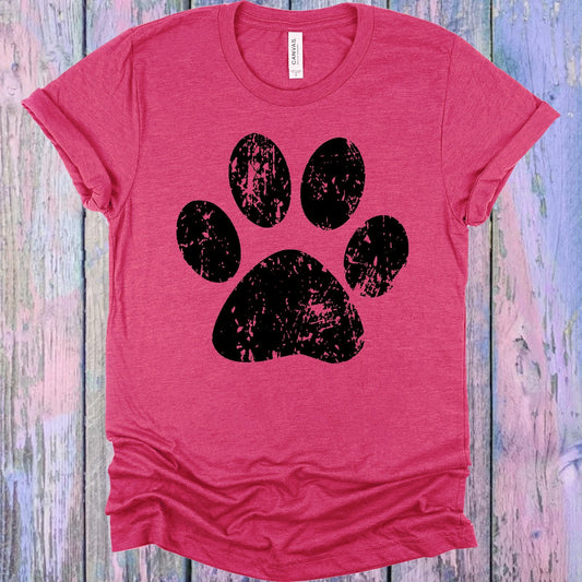 Distressed Paw Print Graphic Tee