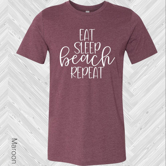 Eat Sleep Beach Repeat Graphic Tee