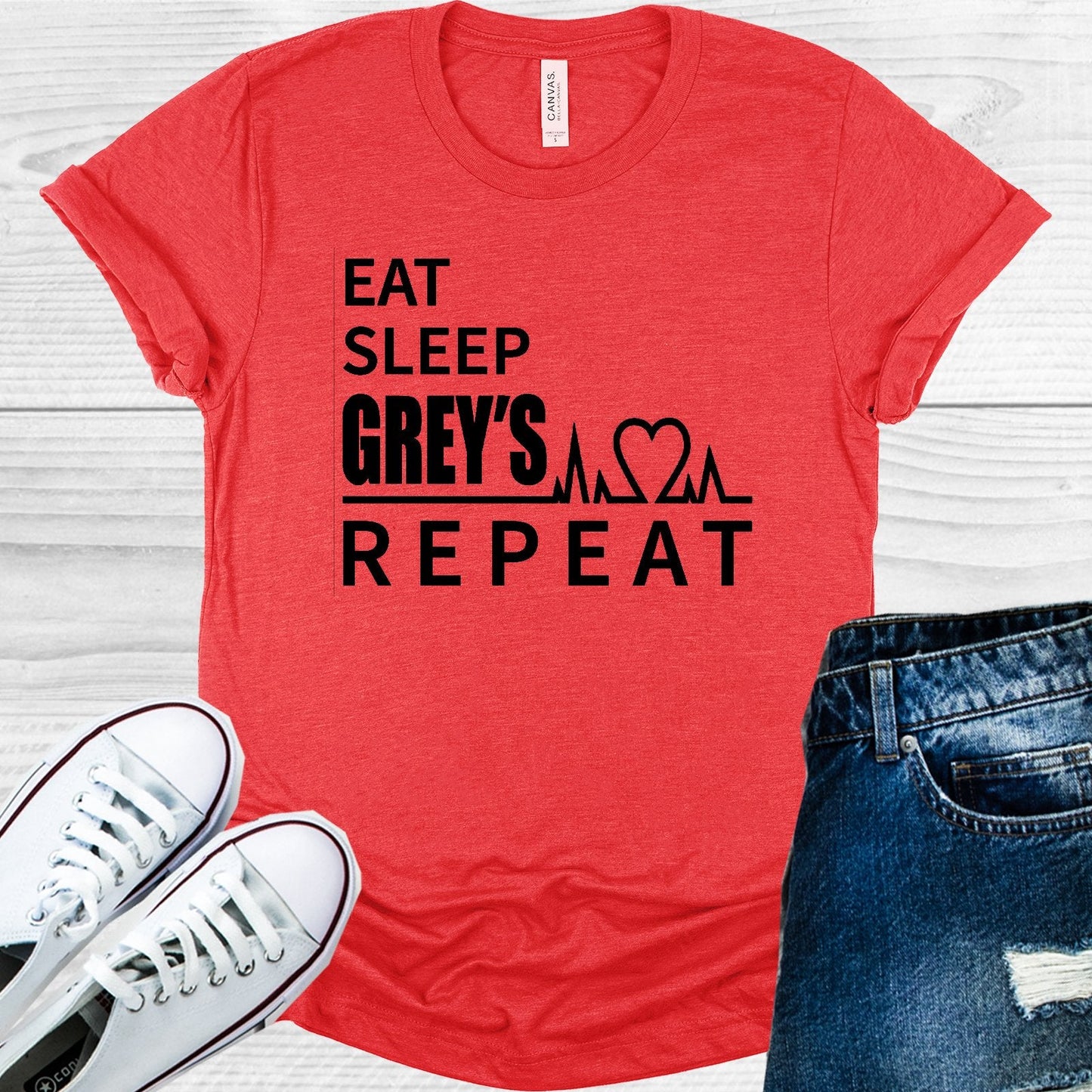 Eat Sleep Grey's Repeat Graphic Tee