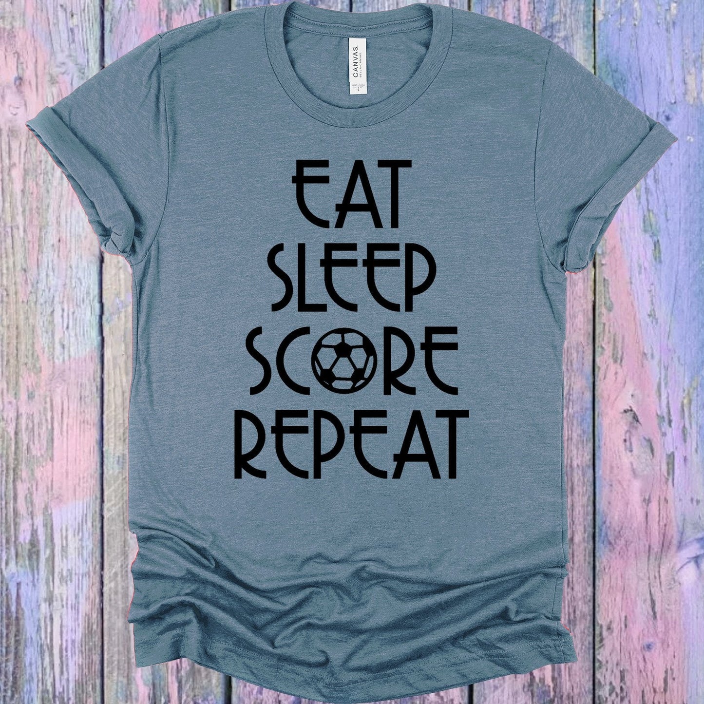 Eat Sleep Score Repeat Graphic Tee