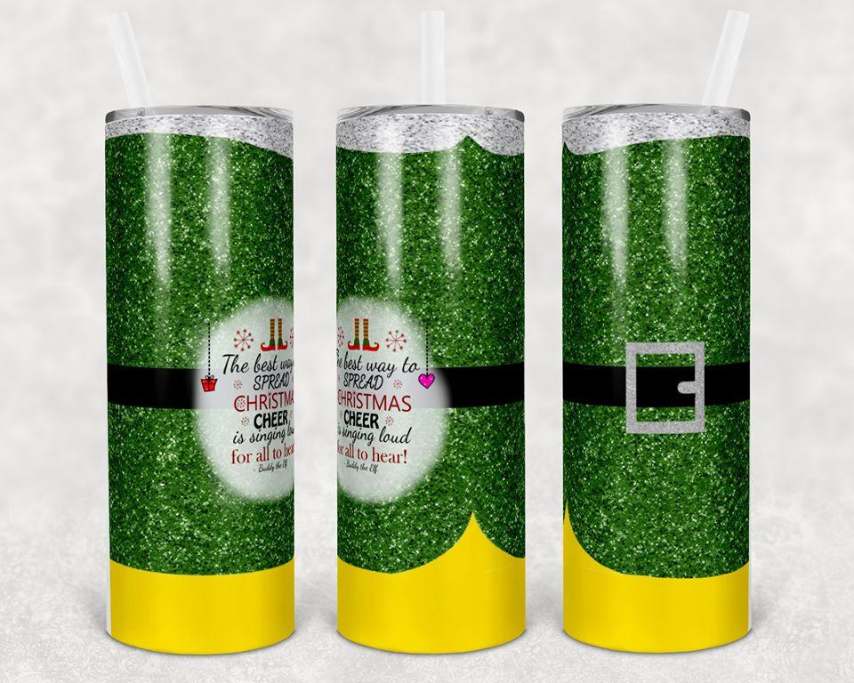 Elf Christmas Cheer 20 oz Skinny Tumbler