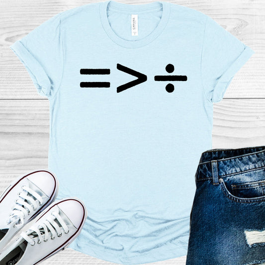 Equal Greater Than Divided Graphic Tee