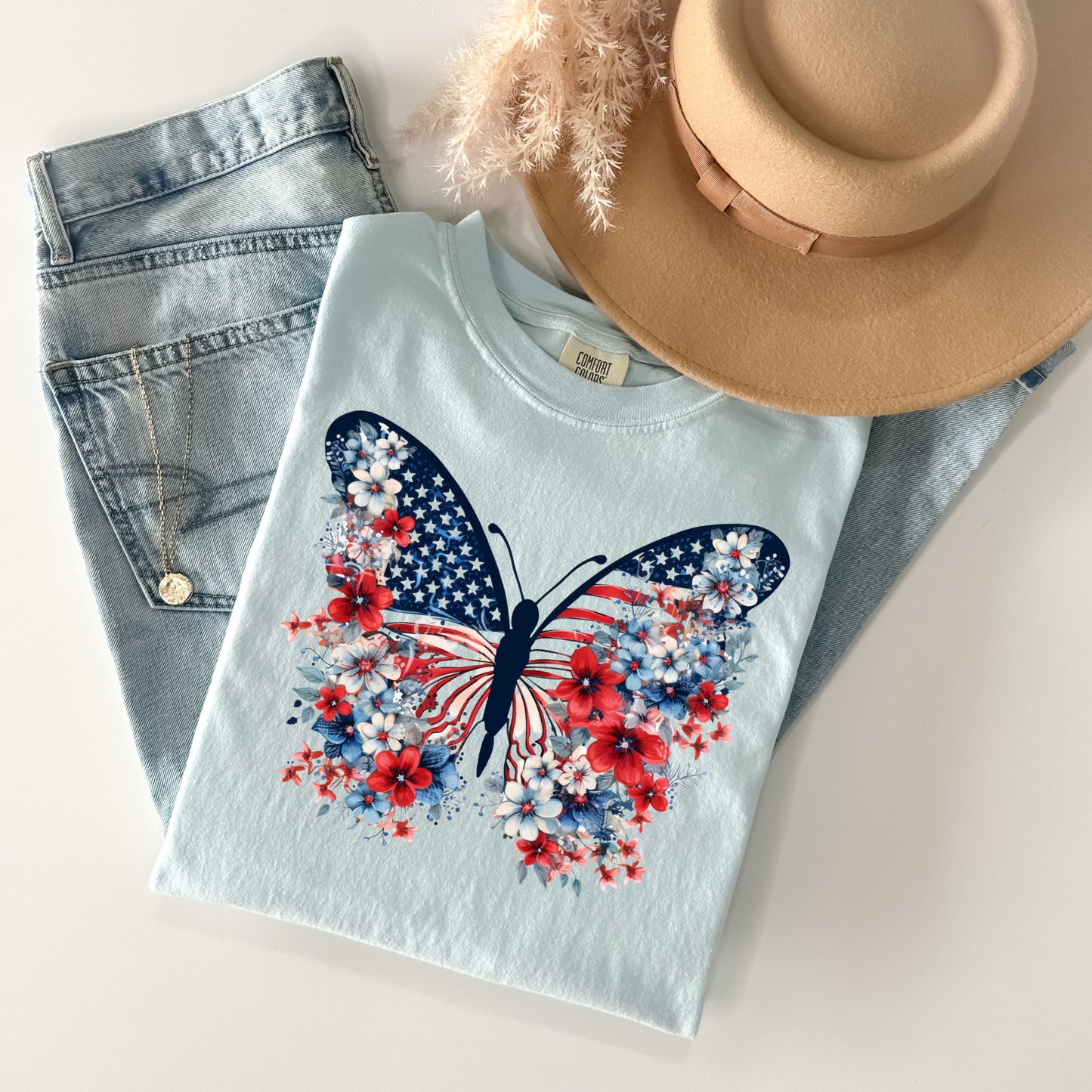 Patriotic Butterfly - Comfort Colors Graphic Tee