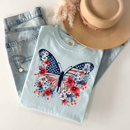 Patriotic Butterfly - Comfort Colors Graphic Tee