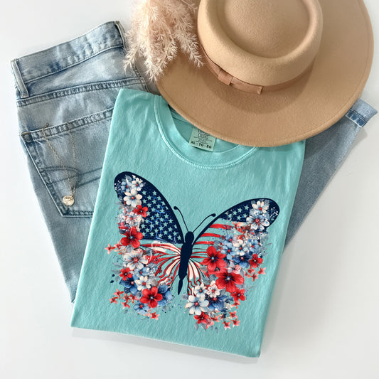 Patriotic Butterfly - Comfort Colors Graphic Tee