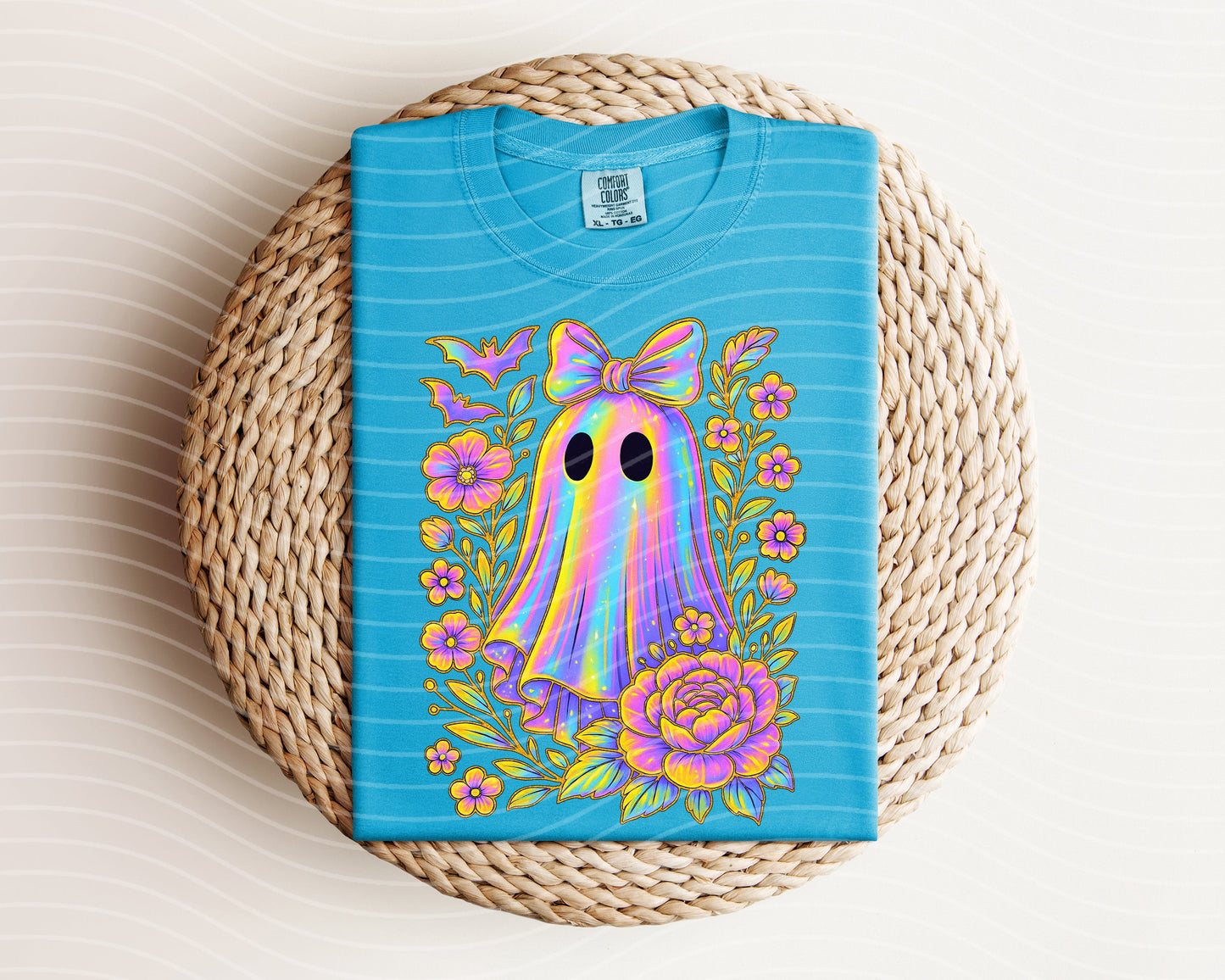 Holographic Floral Ghost Graphic Tee