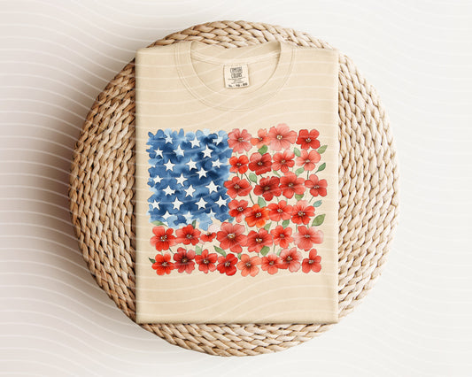 Floral Flag Graphic Tee