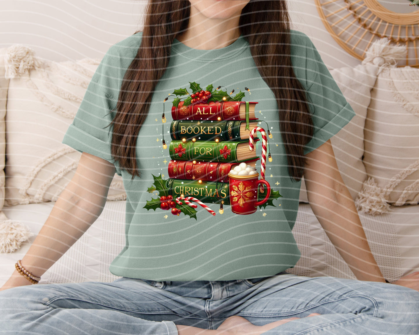 All Booked for Christmas Graphic Tee
