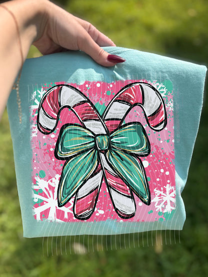 Painted Candy Cane Graphic Tee