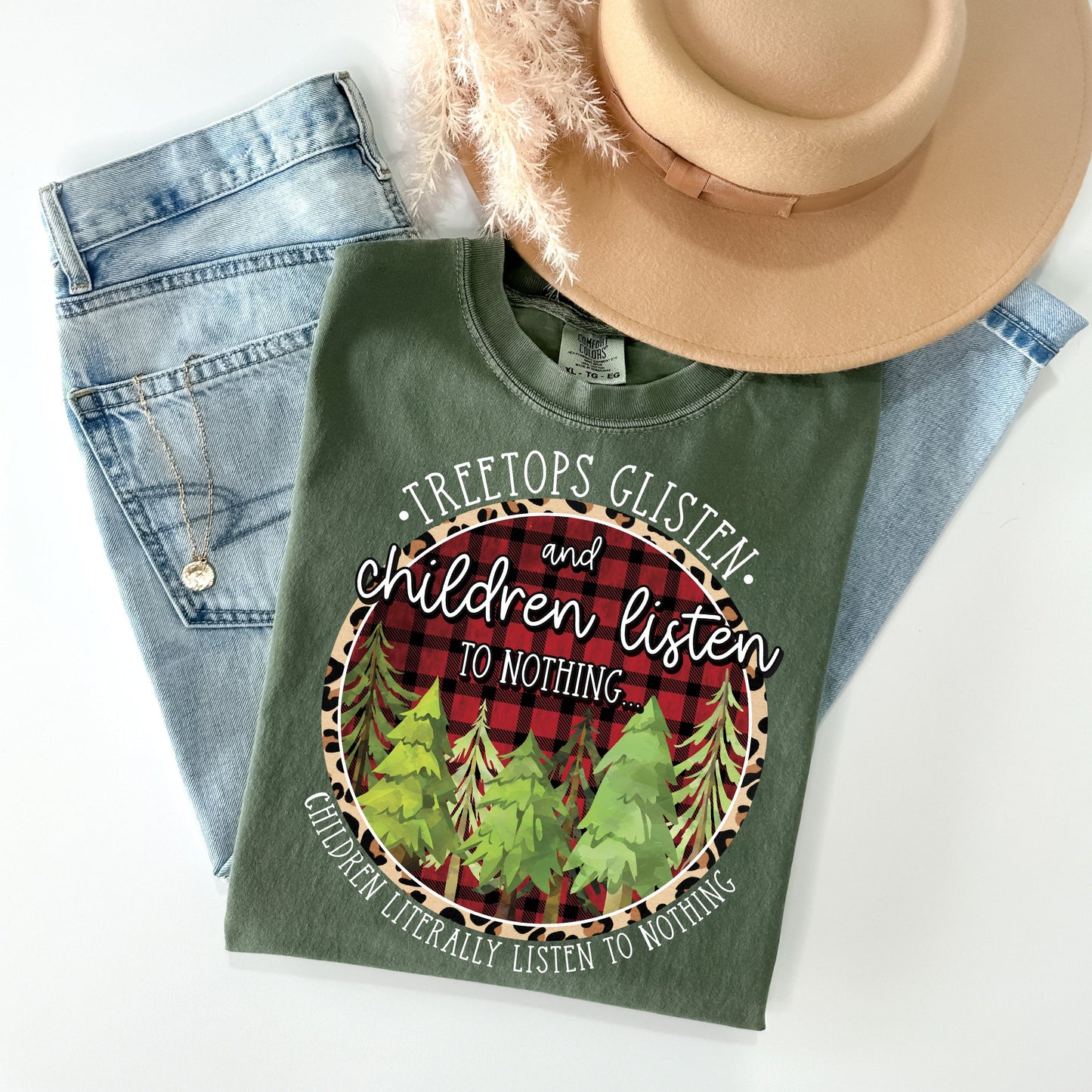 Treetops Glisten Children Listen Graphic Tee
