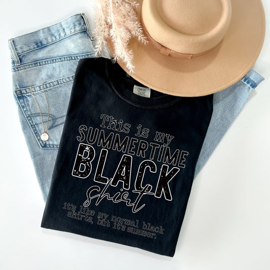 This is My Summertime Black Shirt - Comfort Colors Graphic Tee