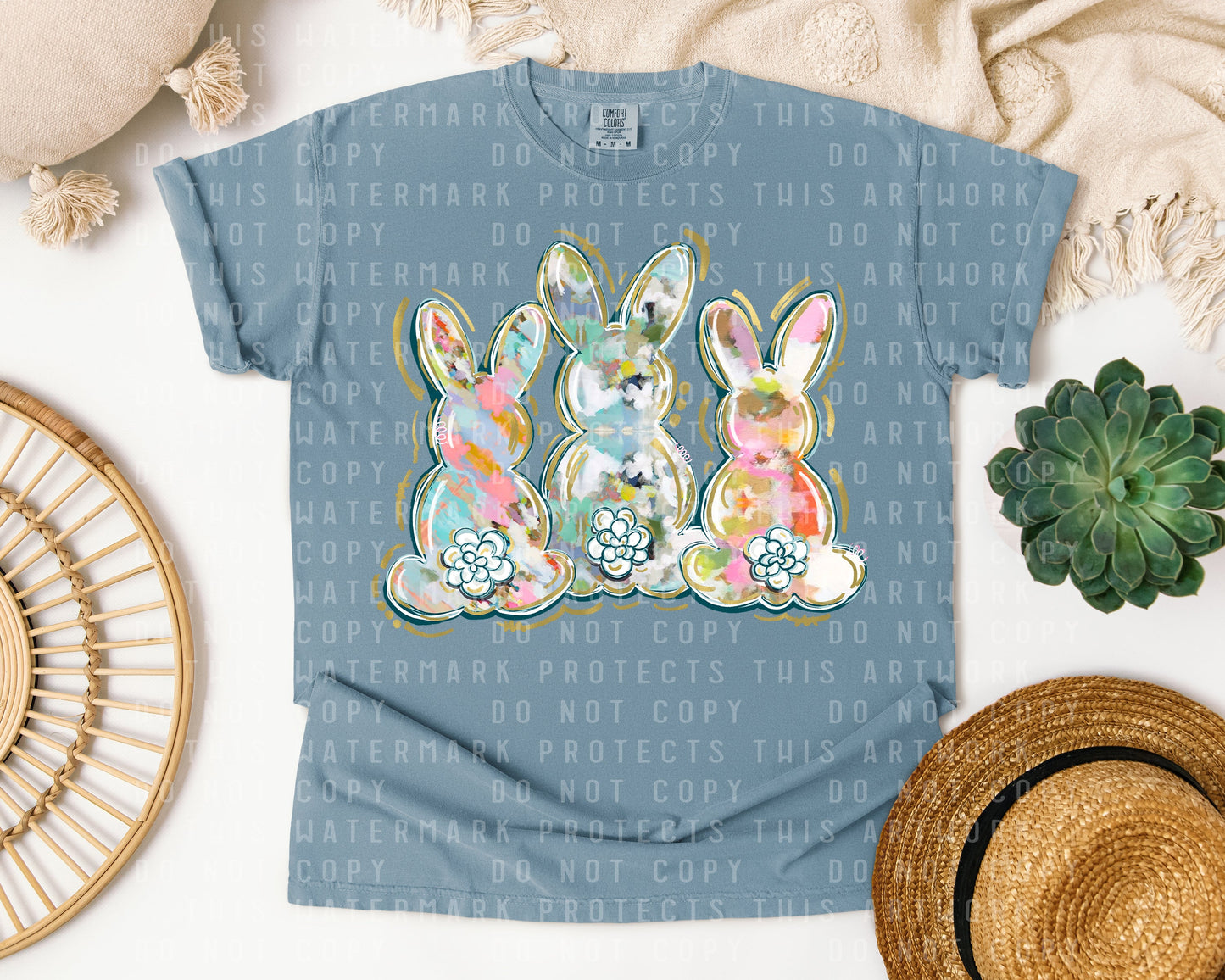 Watercolor Bunnies Graphic Tee