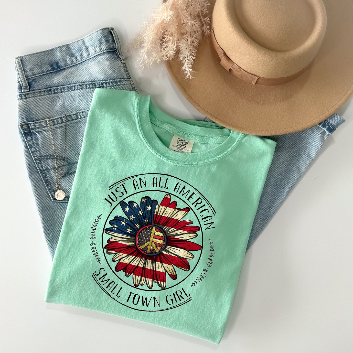 Just an All American Small Town Girl - Comfort Colors Graphic Tee