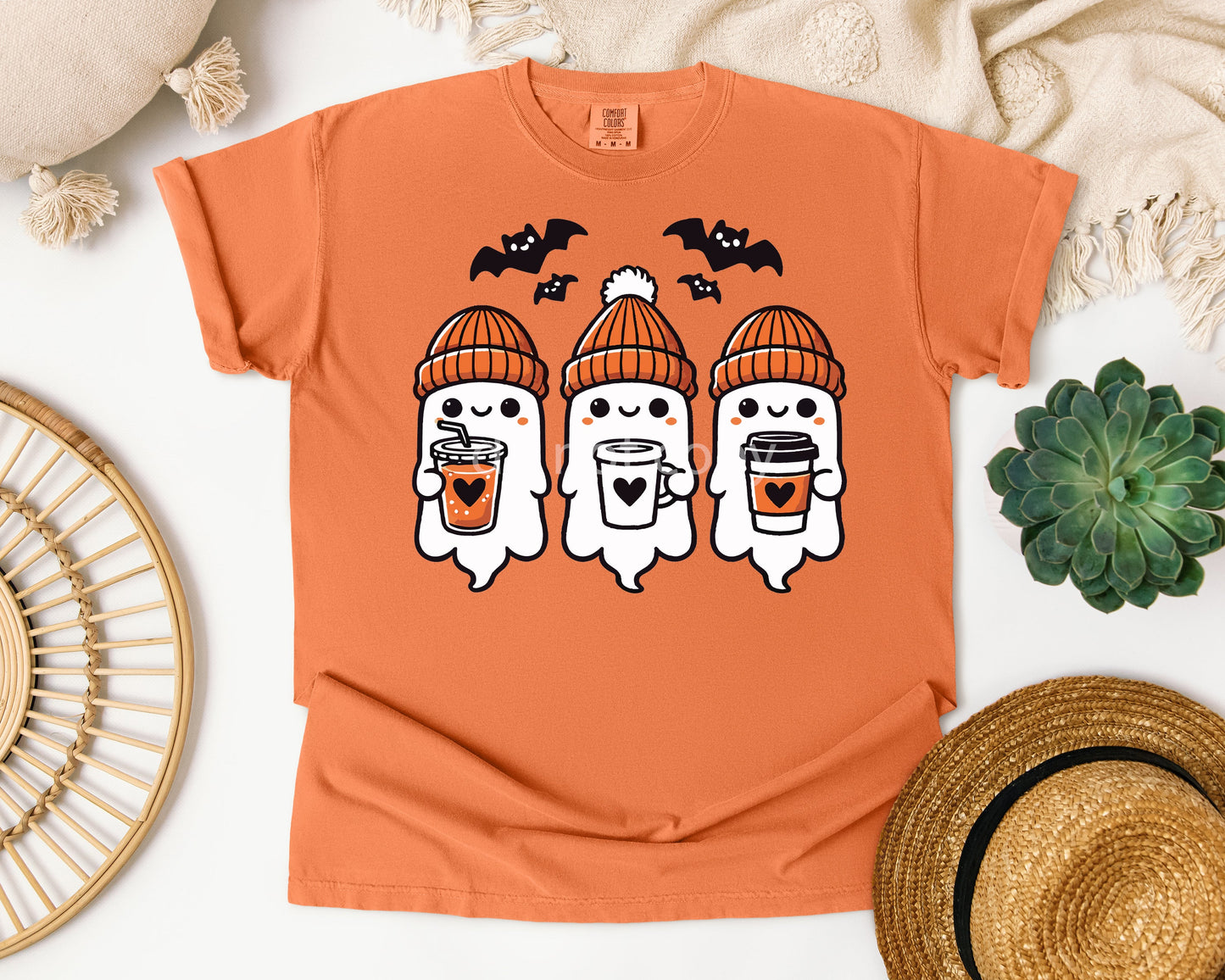 Coffee Ghosts - Comfort Colors Graphic Tee