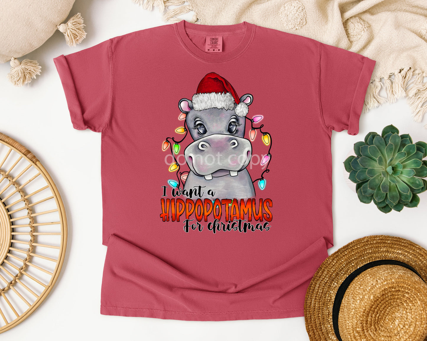 I Want a Hippopotamus for Christmas - Comfort Colors Graphic Tee