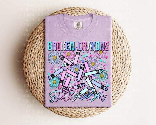 Broken Crayons Still Color Graphic Tee