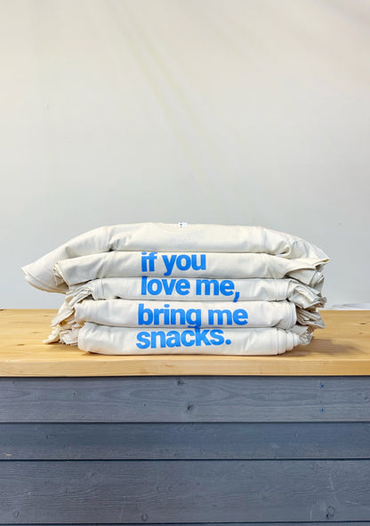 If you love me, bring me snacks graphic tshirt for kids and adults