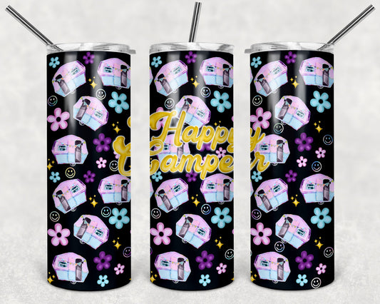 Happy Camper 20 oz Skinny Tumbler