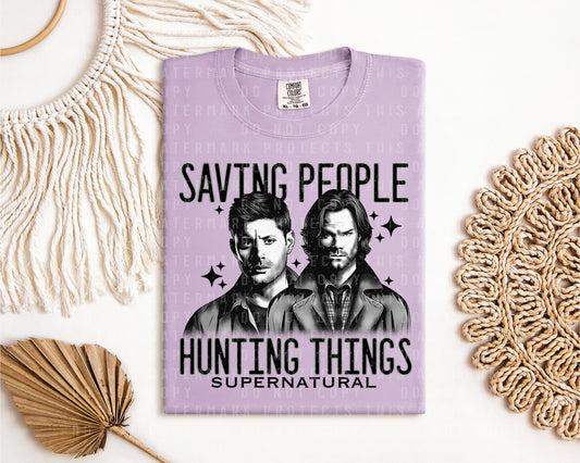 Saving People Hunting Things Graphic Tee