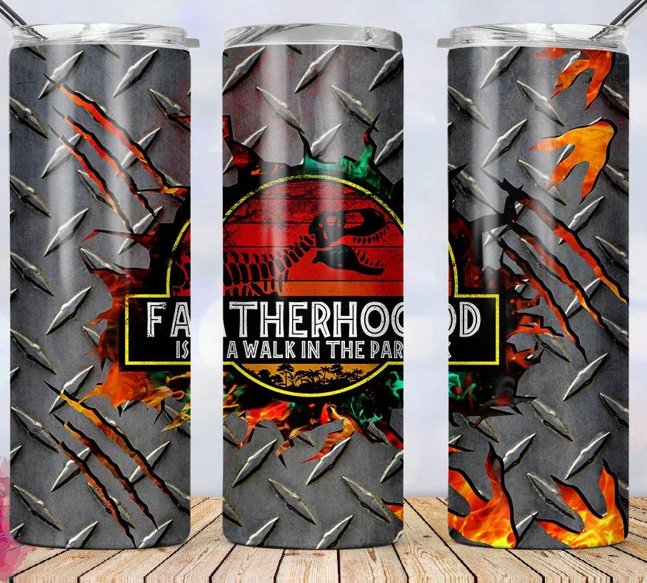 Fatherhood is a Walk in the Park 20 oz Skinny Tumbler