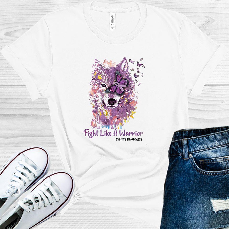 Fight Like a Warrior Wolf Chrons Awareness Graphic Tee