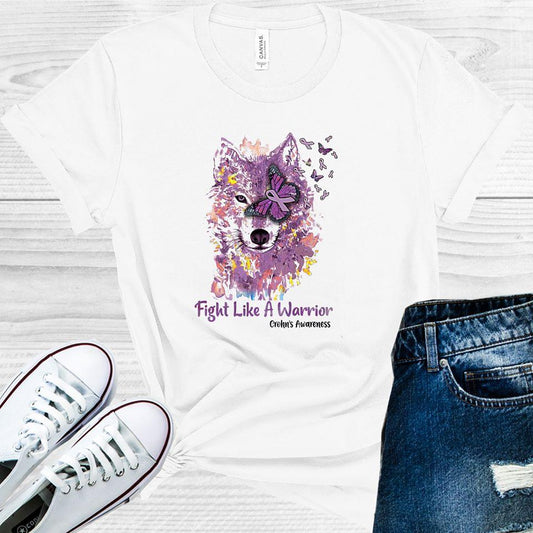 Fight Like a Warrior Wolf Chrons Awareness Graphic Tee