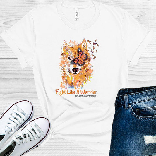 Fight Like a Warrior Wolf Leukemia Awareness Graphic Tee
