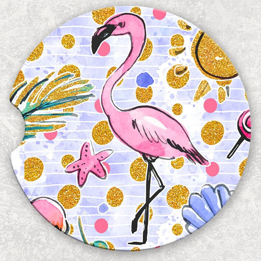Car Coaster Set - Flamingo