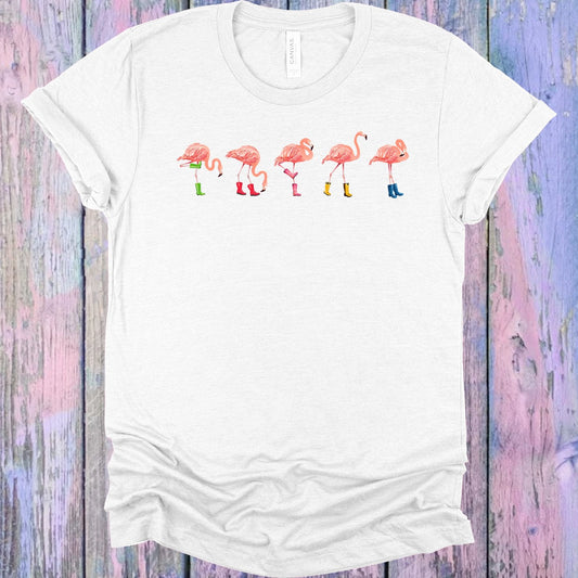 Flamingos in Boots Graphic Tee