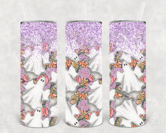 Floral Ghosts 20 oz Skinny Tumbler