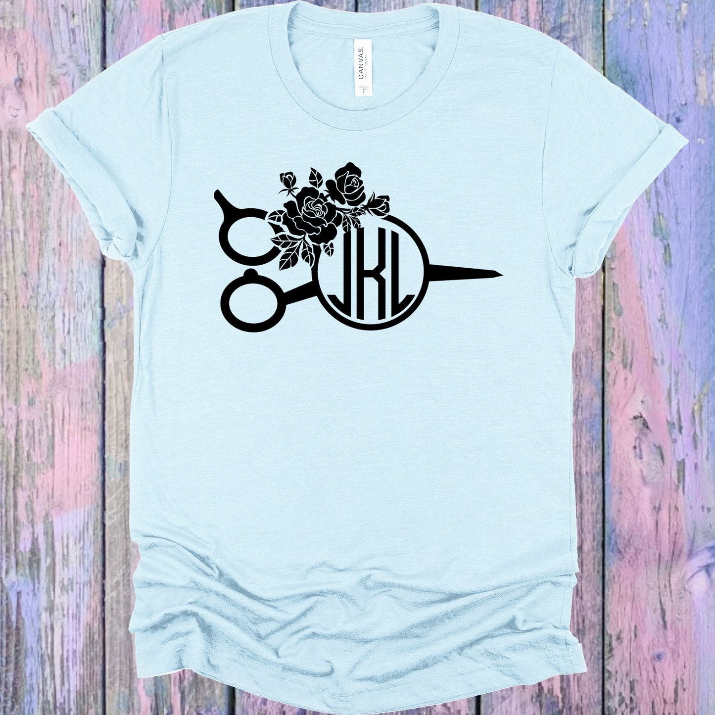 Floral Scissors Monogram Graphic Tee