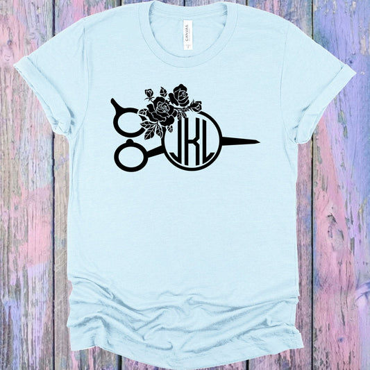 Floral Scissors Monogram Graphic Tee