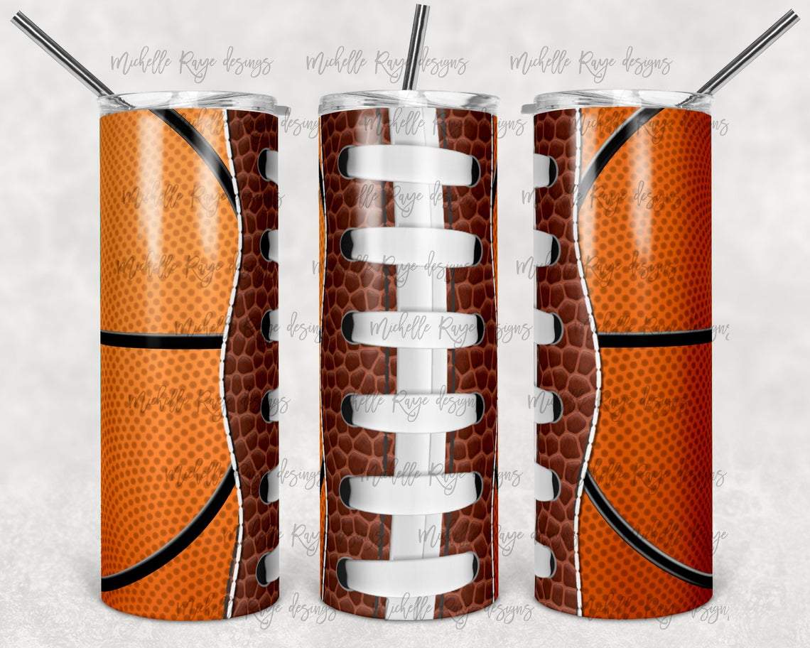 Football Basketball 20 oz Skinny Tumbler