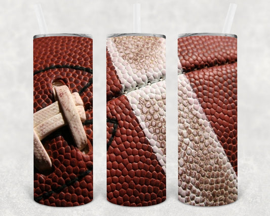 Football 20 oz Skinny Tumbler