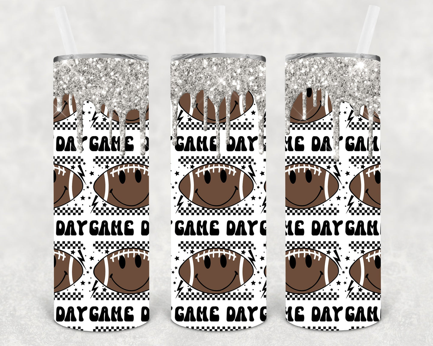 Game Day Football 20 oz Skinny Tumbler